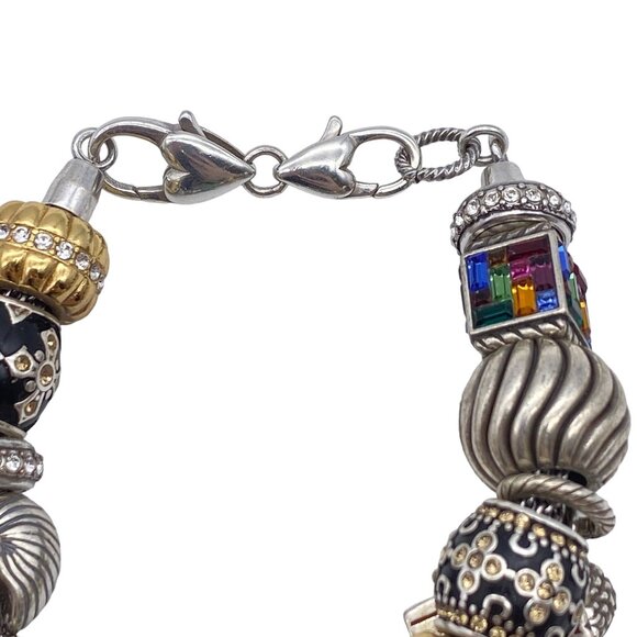 Brighton charm bracelet Popcorn guitar ticket charms rhinestone bling 8" 14 char - Picture 8 of 11